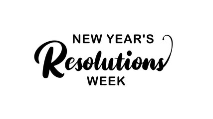 New year resolutions week text animation suitable for digital marketing campaigns and social media posts.