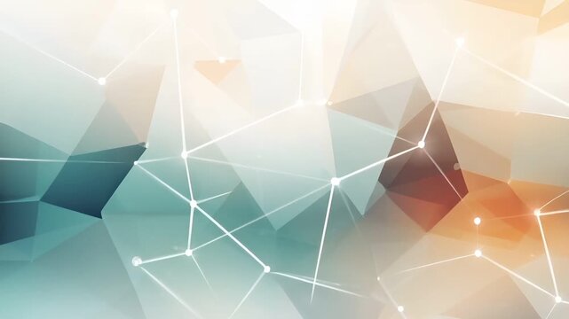 Digital art wallpaper background. abstract geometric background with triangles and lines in various shades of blue, orange.