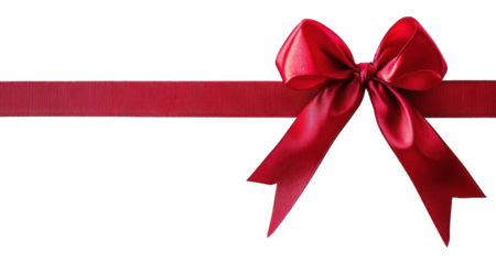 PNG Christmas ribbon with bow gift accessories decoration.