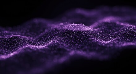 Fototapeta premium Purple Abstract Wave Particle Background.