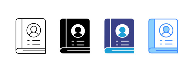 Contact icon set multiple style collection