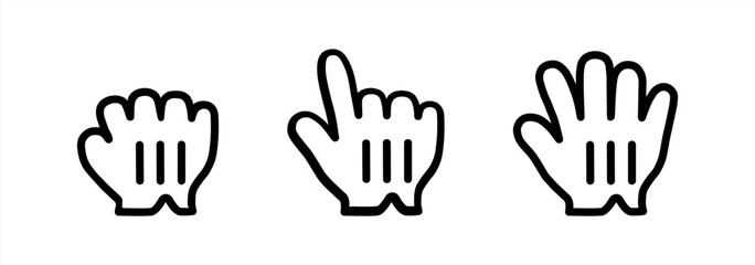 Obraz premium Cursor hand symbol modern set, simple, vector, icon for website design, mobile app, ui.