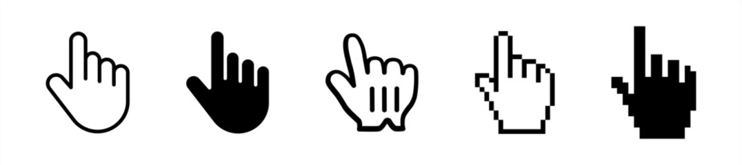 Hand cursor icon set, vector 10 eps.