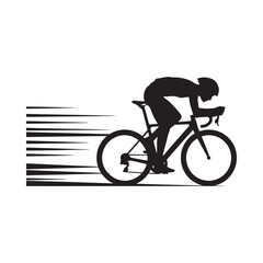 Silhouette of a cyclist in motion