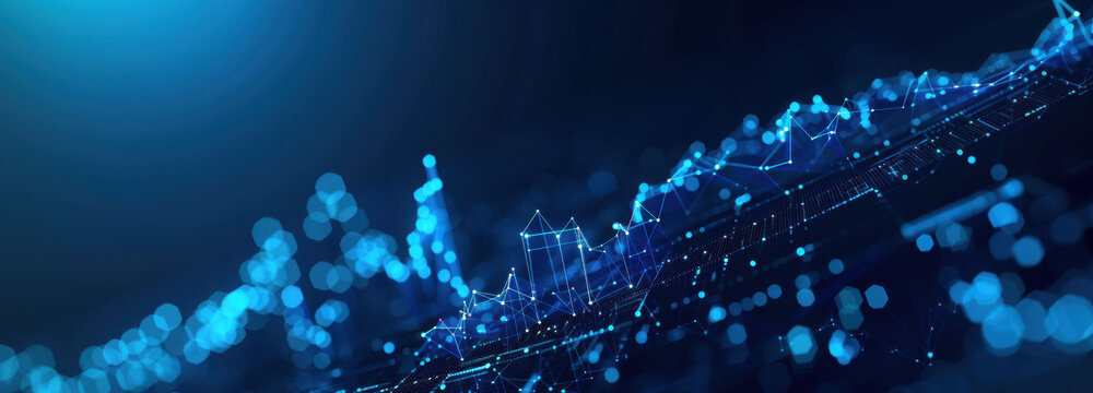 Digital pulse: A mesmerizing display of flowing data, illustrated in radiant blue, suggesting interconnectedness and innovation in the digital sphere. - Powered by Adobe