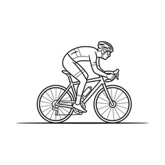 Dynamic sketch of a cyclist in full race stride