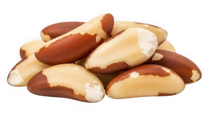 Foto auf Acrylglas Brasilien A healthy pile of natural brazil nuts, rich in selenium and essential nutrients, perfect for a nutritious snack, isolated on a transparent background  © Sayma