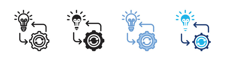 Implementation icon set multiple style collection