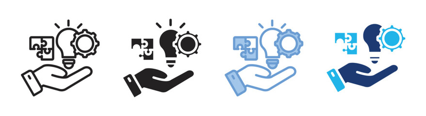 Solution icon set multiple style collection