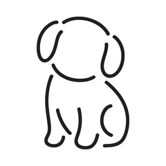 Simple line drawing of a sitting puppy