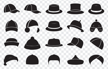 Vintage hat collection vector illustration