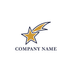 Golden Shooting Star Logo Design with Company Name Placeholder.