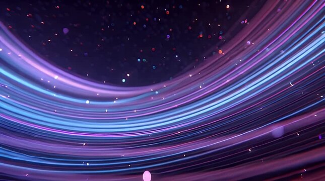 Abstract Cosmic Binary Star Animation in Cyan, Violet, and Pink