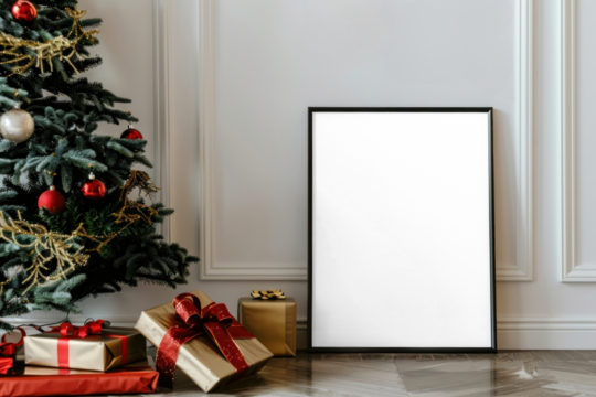 Festive frame mockup png, transparent design