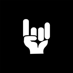 Brutal rock and roll hand sign. Vector icon for music, concert, rebellion, heavy metal.
