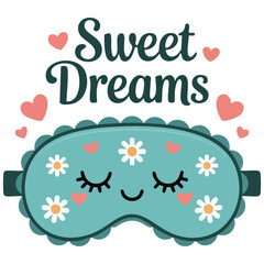 Womens relaxation sleep mask for good rest vector flat illustration