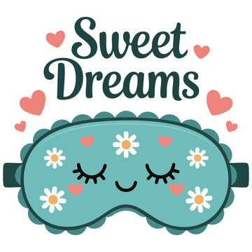 Womens relaxation sleep mask for good rest vector flat illustration