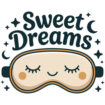 Comfortable sleep mask for relaxing night rest vector flat illustration