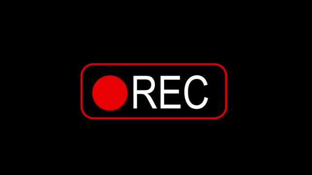REC animation, camera rec animation, video record icon
