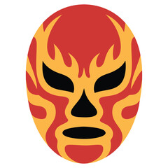 Cartoon luchador mask with angry expression mexican wrestling