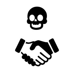  Cartoon Icon Hand shake Illegal Transaction Simple Design
