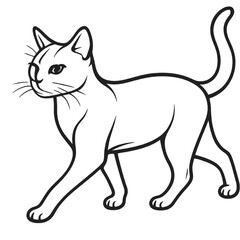 A line-art cat walking gracefully, create with v (1)