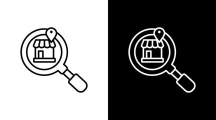 Shop Location White Icon Set Design