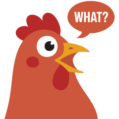 Plump brown chicken hen cartoon character farm animal isolated vector illustration on white background