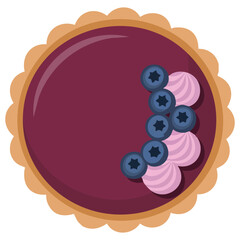 Sweet fruit pie dessert gourmet food isolated vector illustration on white background