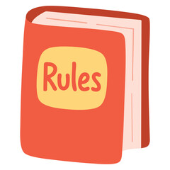 Cartoon doodle rule book guidelines isolated vector illustration on white background