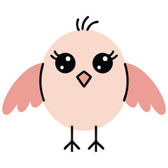 Funny Easter chick baby farm bird isolated vector illustration on white background