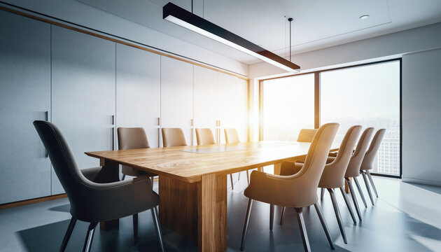 An empty modern conference room - Powered by Adobe