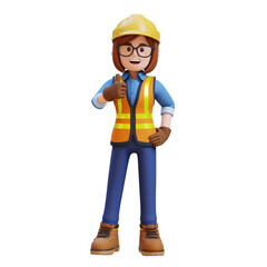 Female Handywoman Construction Worker Giving Thumbs Up