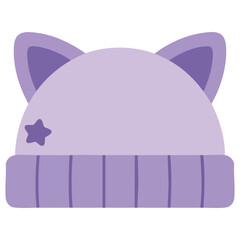 Newborn hat with animal ears baby accessory isolated vector illustration on white background