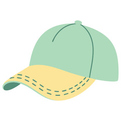 Summer season baseball cap sportswear headgear isolated vector illustration on white background