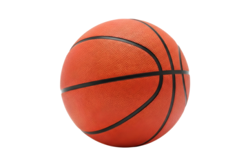 Orange basketball isolated on transparent background for sports and recreation use
