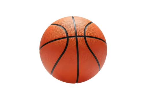 Orange basketball isolated on transparent background for sports and recreation use