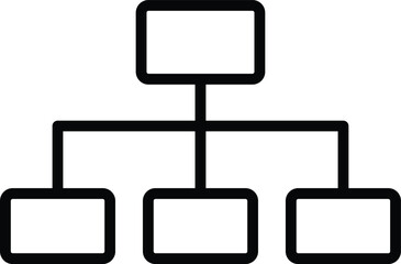 Organization chart hierarchy line icon
