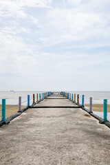 Fototapeta premium Old pier on Tanjung Lapin Beach, Rupat Island