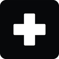 White cross medical vector icon