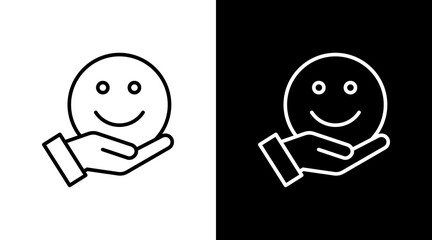 Satisfaction White Icon Set Design