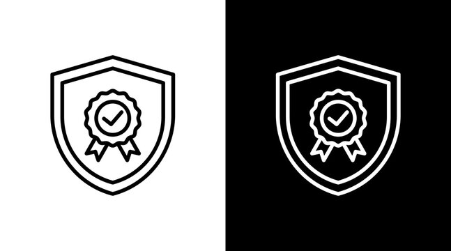 Shield White Icon Set Design