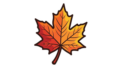 A vibrant illustration of a maple leaf, showcasing autumn colors and intricate details.
