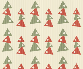 cartoon christmas tree seamless pattern