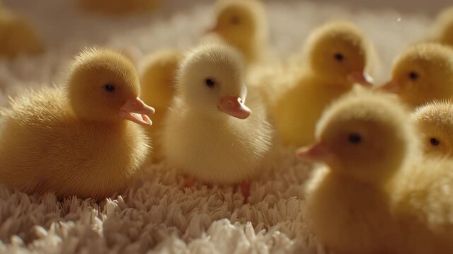 Fluffy Yellow Baby Ducklings Group duck wallpaper Close Up