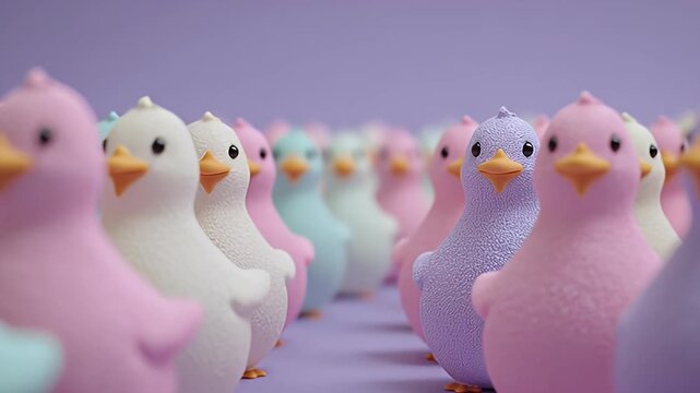 Pastel Duck Wallpaper Pattern Cute Textured Animal Row Background