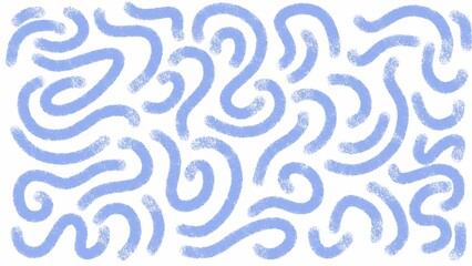 Abstract blue brushstrokes dance across a white canvas, creating a playful and whimsical pattern, perfect for adding a touch of artistic flair to any project.