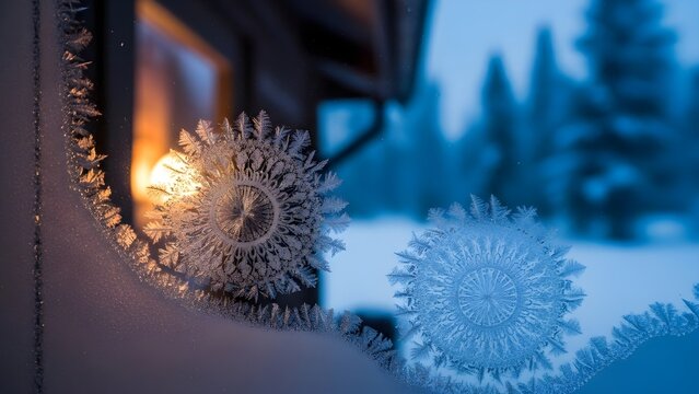 Frost Crystals on a winter window