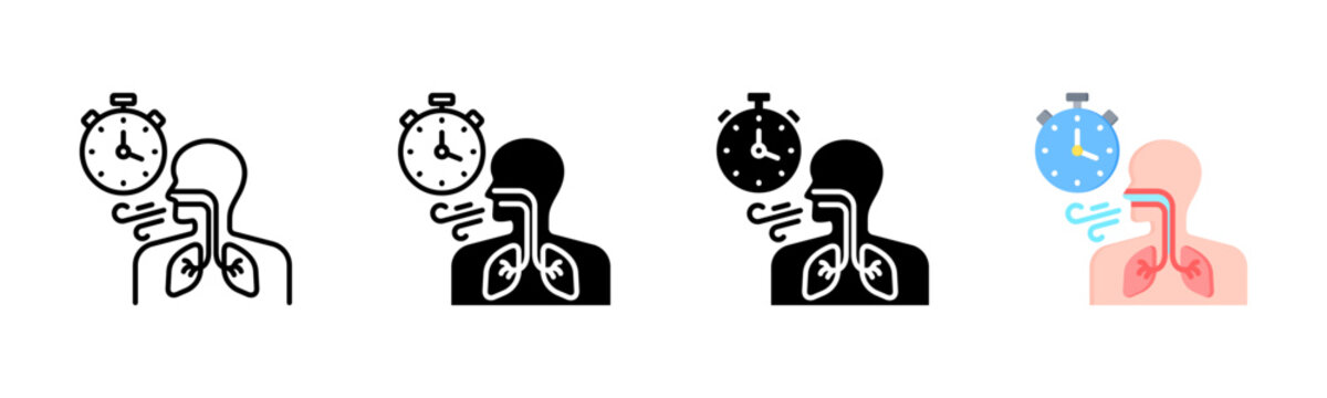 Respiration Icon, Multi Styles Icon Set