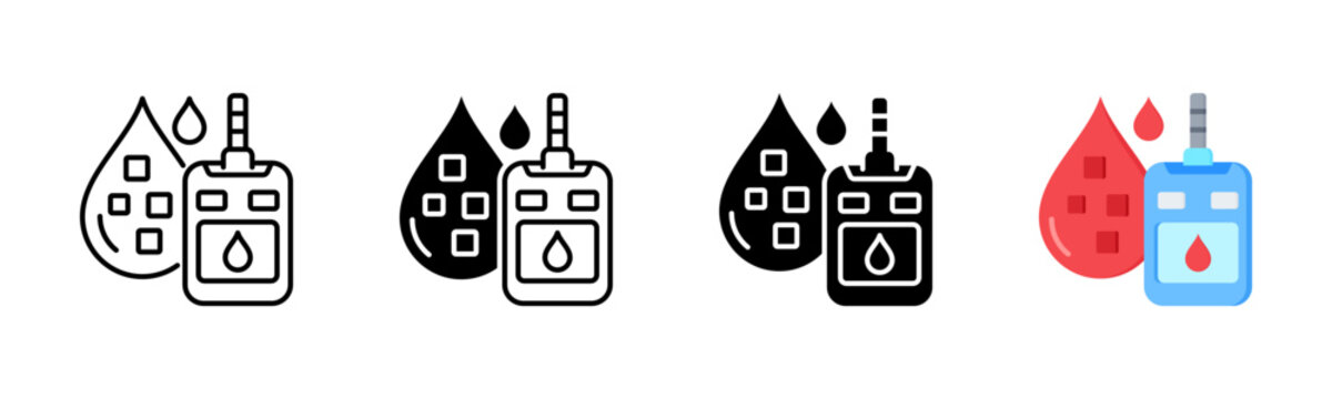 Glucose Icon, Multi Styles Icon Set